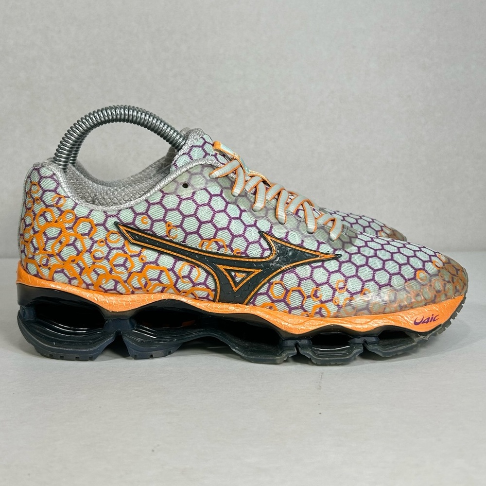 Mizuno Wave Prophecy 3 Running Training Shoes Grey/Purple/Orange; Women’s Sz 7.5